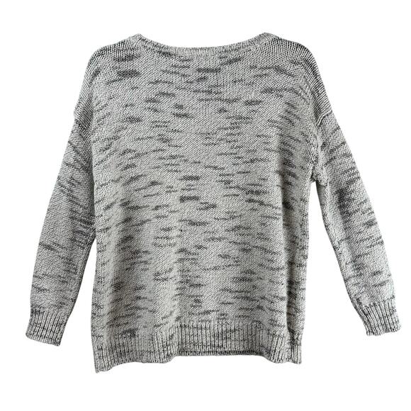 Alice + Olivia Knit Sweater Size S Gray Marled Round Neck Wool Blend Pullover - Picture 2 of 10